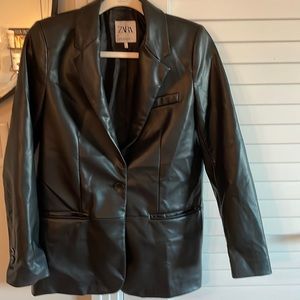 Vegan Leather black jacket.